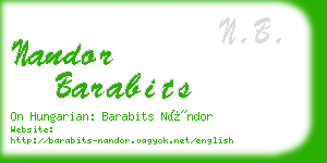 nandor barabits business card